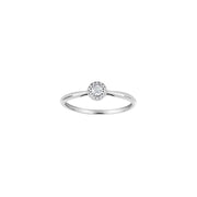 14kt. hvidguldsring lille roset m/dia 0.105ct W/SI