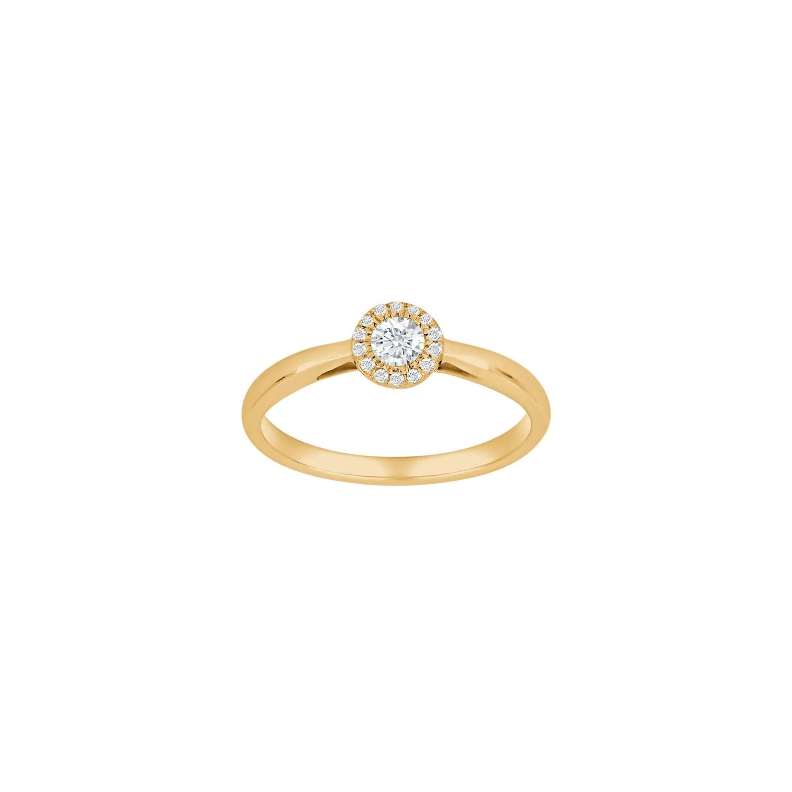 14kt. guldring roset m/dia. 0.20ct W/SI