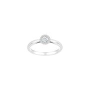 14kt. hvidguldsring roset m/dia. 0.20ct W/SI