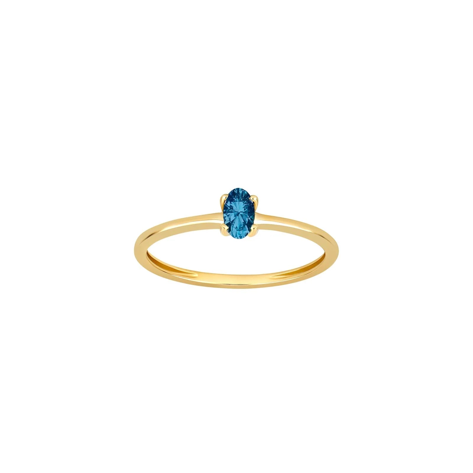 14kt. guldring m/ London topas
