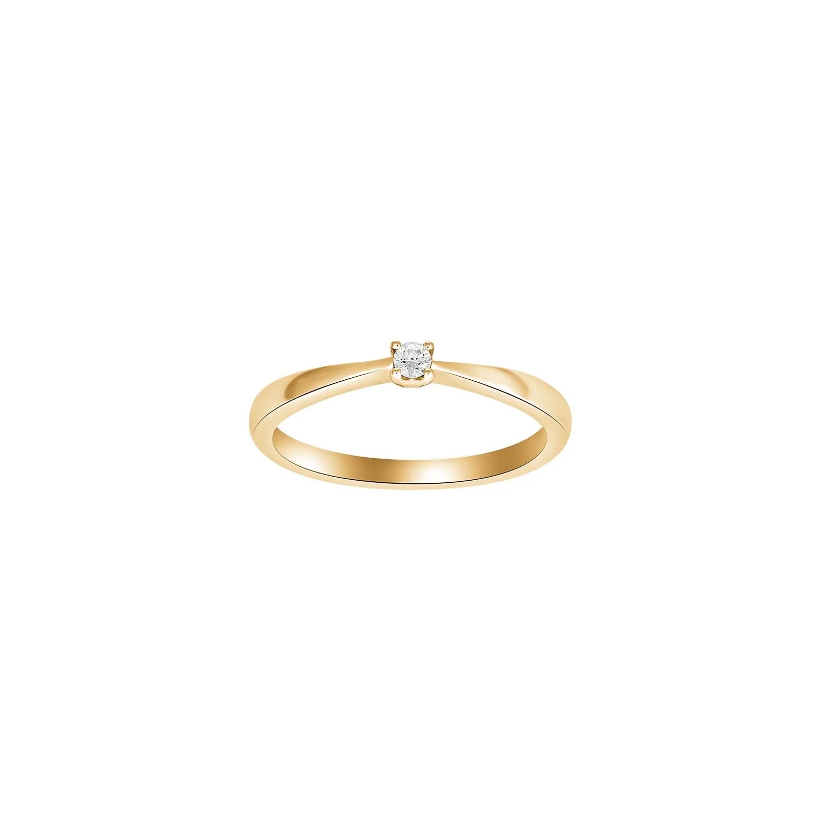 HEART 14kt. guldring m/dia. 0.05ct W/SI