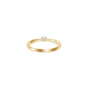 HEART 14kt. guldring m/dia. 0.05ct W/SI