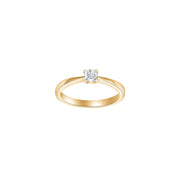 HEART 14kt. guldring m/dia. 0.25ct W/SI