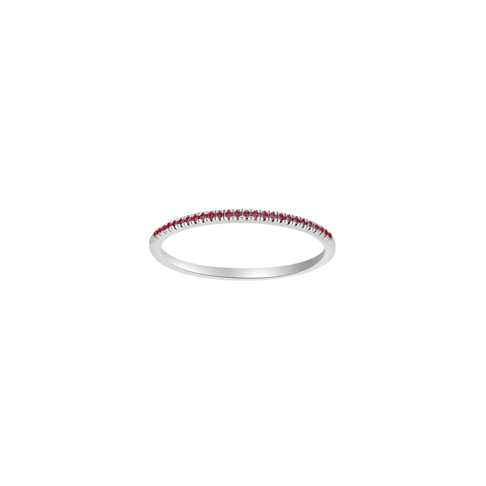 HEART 14kt. hvidguld alliancering m/rubin