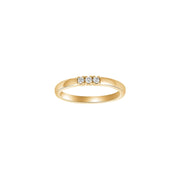 HEART 14kt. guldring m/dia. 3 x 0.03ct W/SI