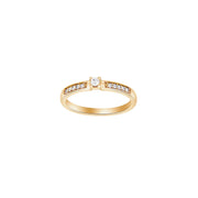 HEART 14kt. guldring m/dia. 0.13ct W/SI
