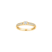 HEART 14kt. guldring m/dia. 0.40ct W/SI