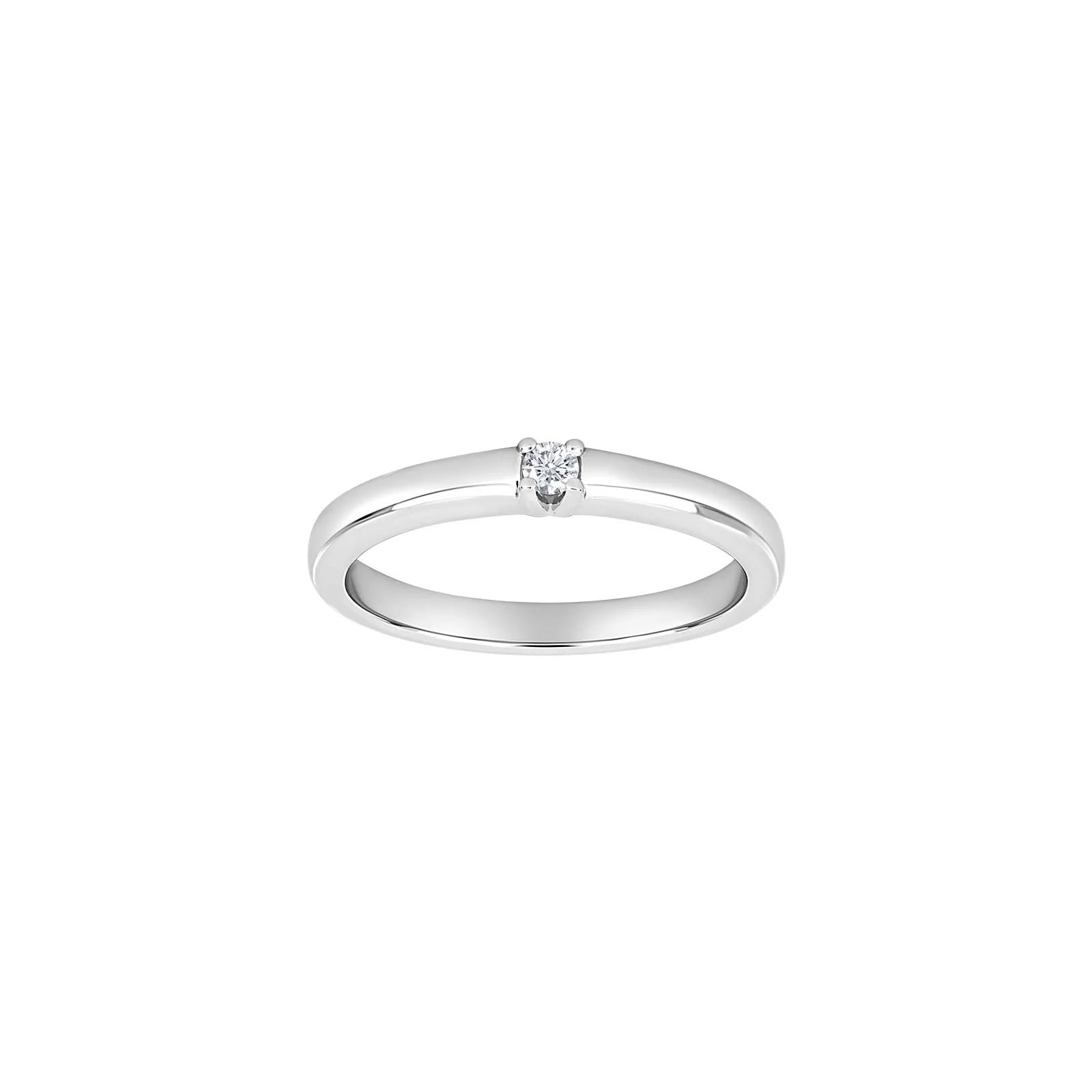 14kt. hvidgulds alliancering m/dia. 1 x 0,05 W/SI