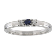 14 kt. hvidguldsring 0,08 ct safir + 0,011ct TW/SI