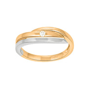 14 kt. guldsring, bicolor m. 0,04 carat TW/SI