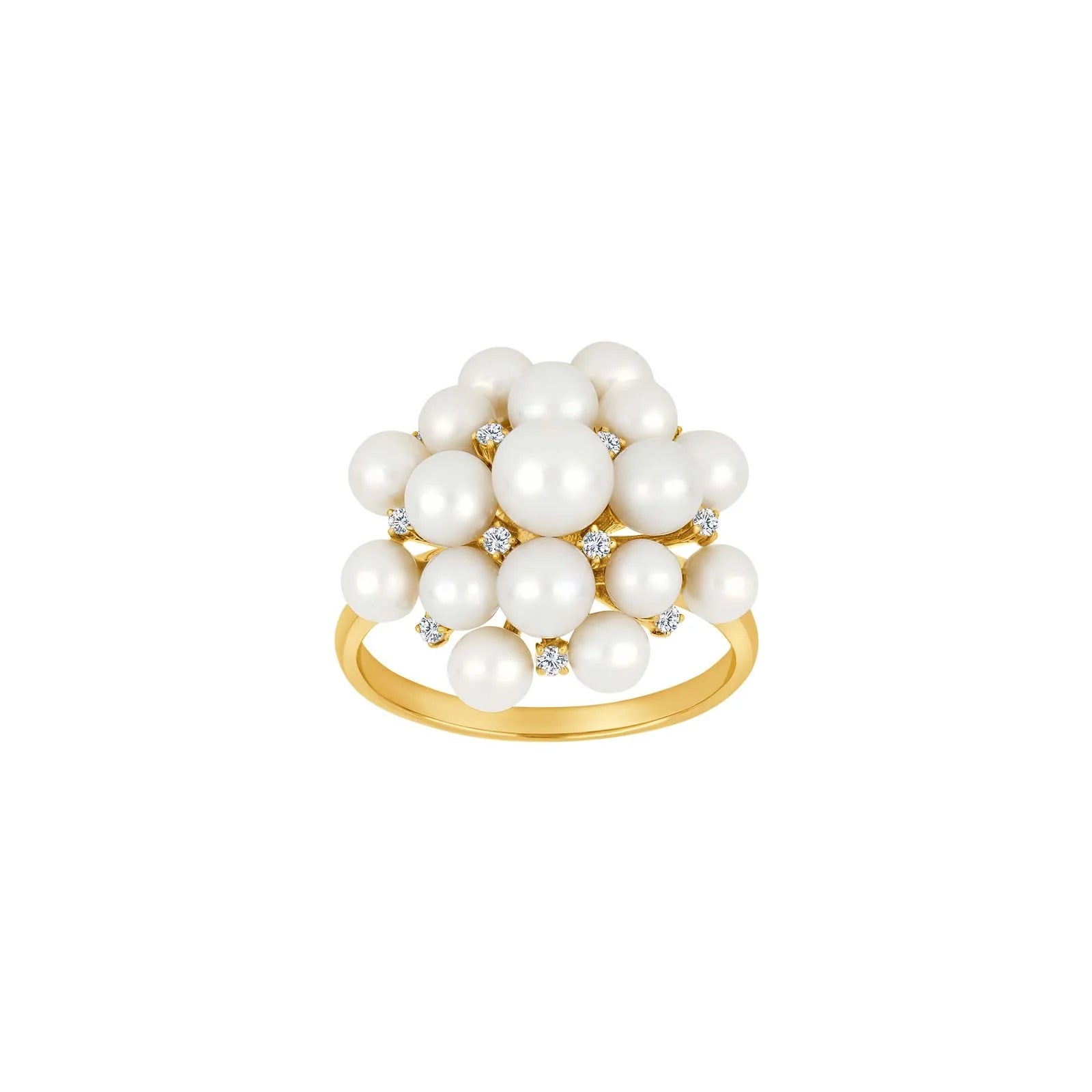 14kt. guldring m. 0,11ct TW/SI og fvkp