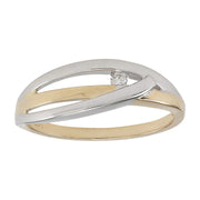14 kt. bicolor ring med 0,03carat TW/SI