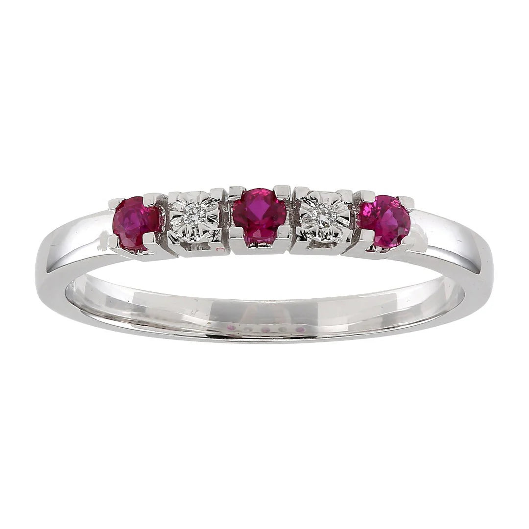14 kt. hvidguld 0,011ct TW/SI rubin 0,22ct