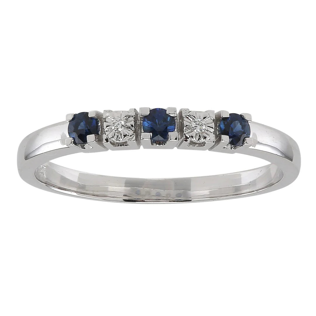 14 kt. hvidguld 0,011ct TW/SI safir 0,23ct