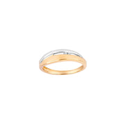 14kt. Guldring, bicolor m/dia. 0.02ct W/SI