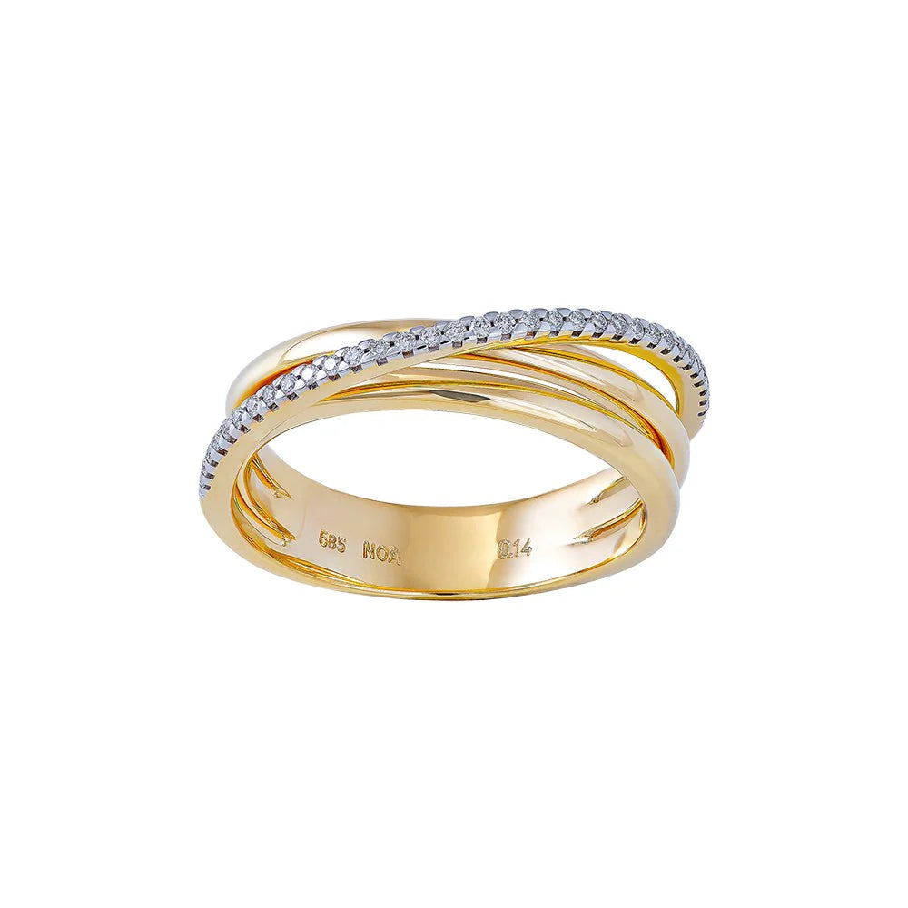 14 kt. guldring m/dia. 0.14ct W/SI