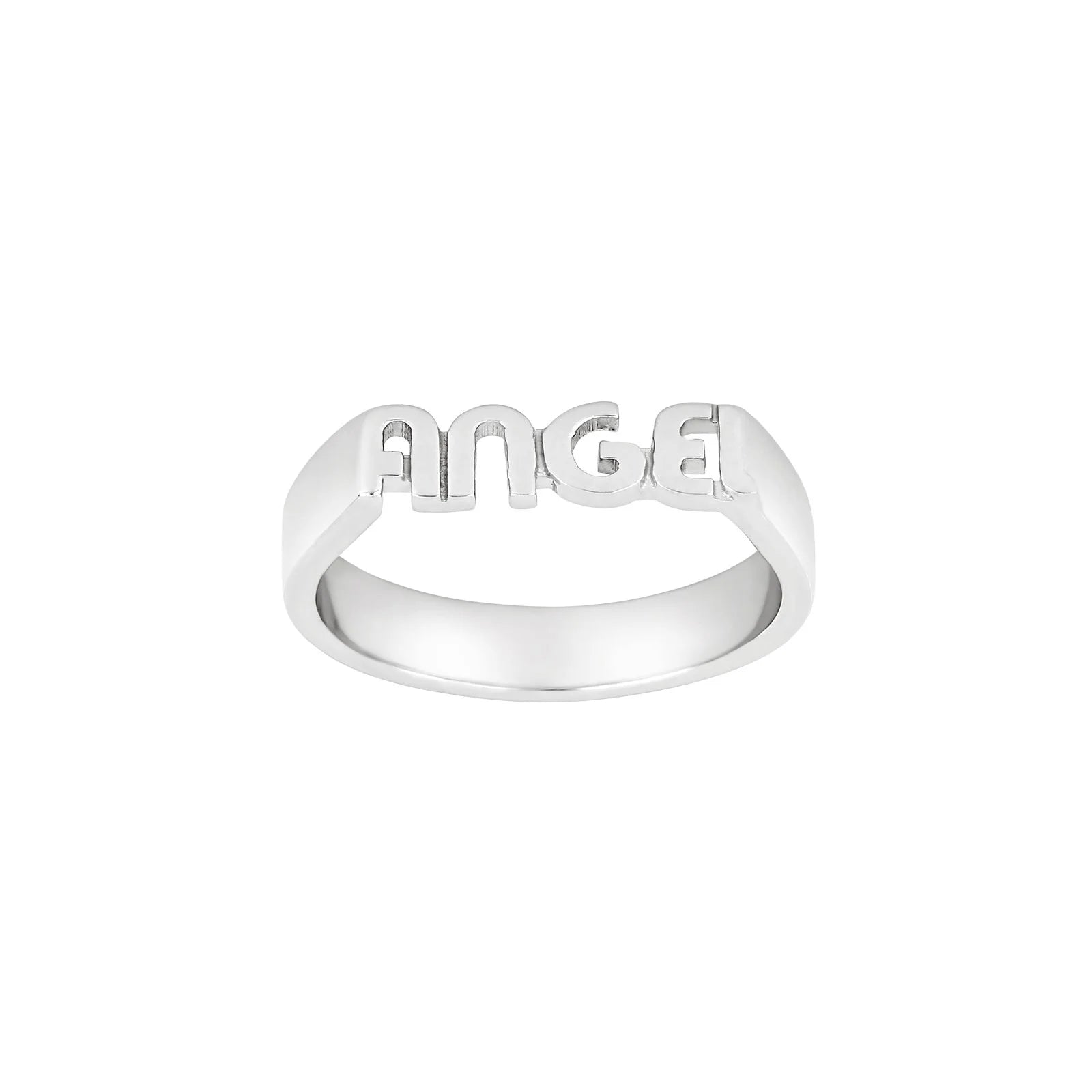Rhod. sølvring STATEMENT52 4mm ANGEL