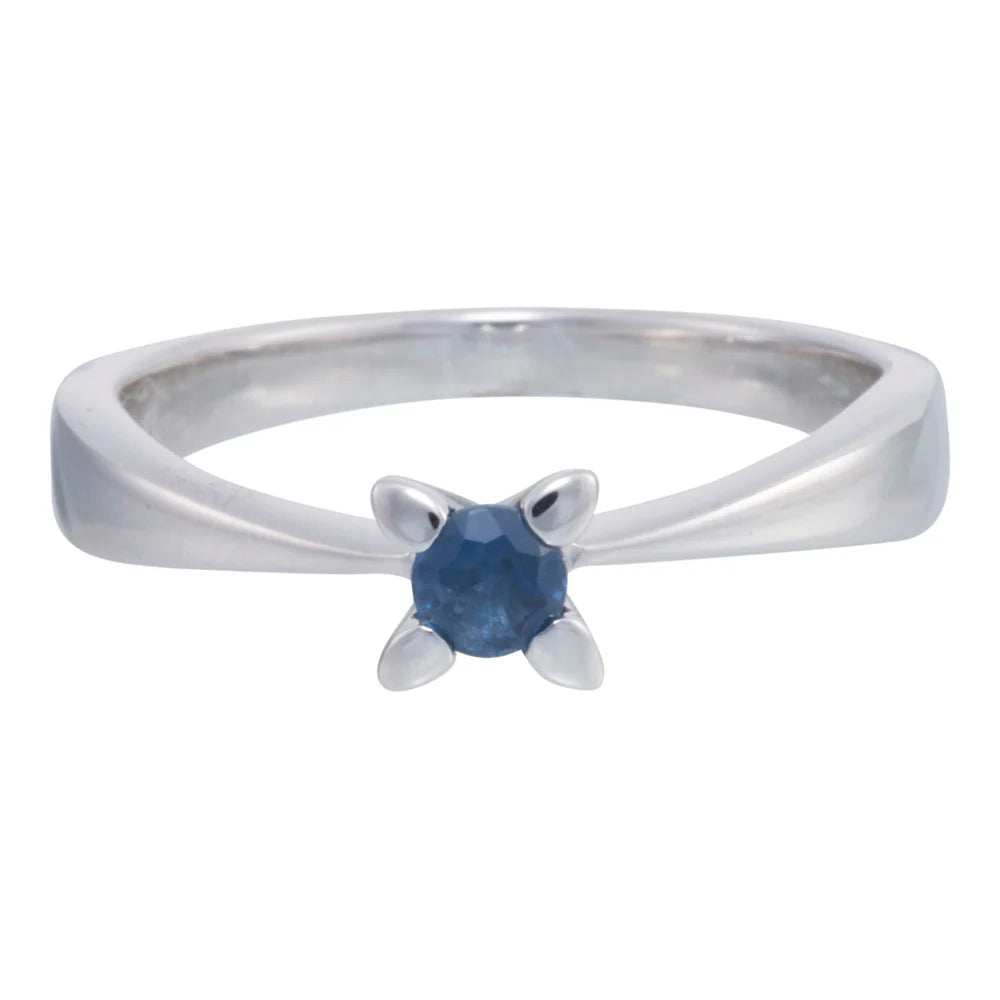 14 kt. hvidguldsring m/safir 3,5mm