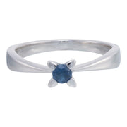 14 kt. hvidguldsring m/safir 3,5mm