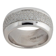 Sølv rhd. ring m/ cz