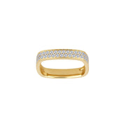 14 kt. guldring firkantet m/dia 0.40ct W/SI