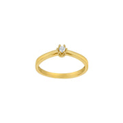 14kt. guldring m/2,5 mm cz i 6 grabber