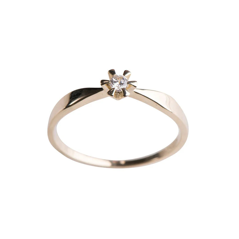 14kt. guldring m/cz