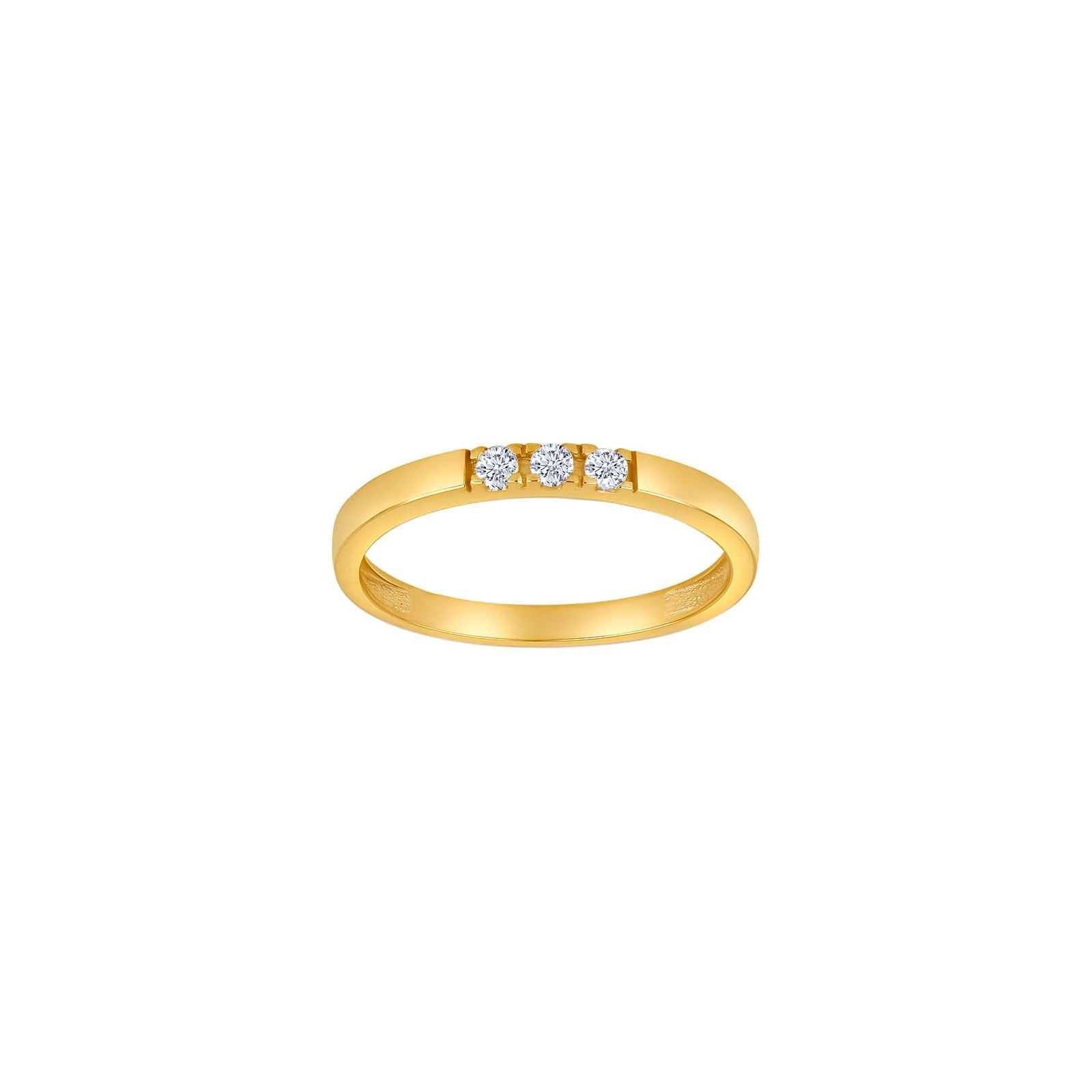 14kt. Guld alliancering m. 3 cz