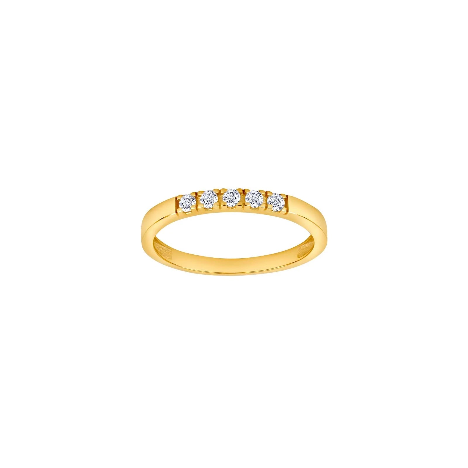14kt. Guld alliancering m. 5 cz