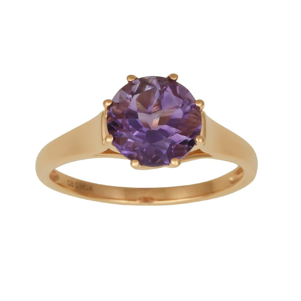 14kt. guldring m/ametyst