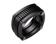 Herre stål ring m. sort pvd belægning (Black Bolt)