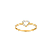 8kt. guldring hjerte m/cz