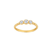 8kt. guldring m/kugler og 3 x cz