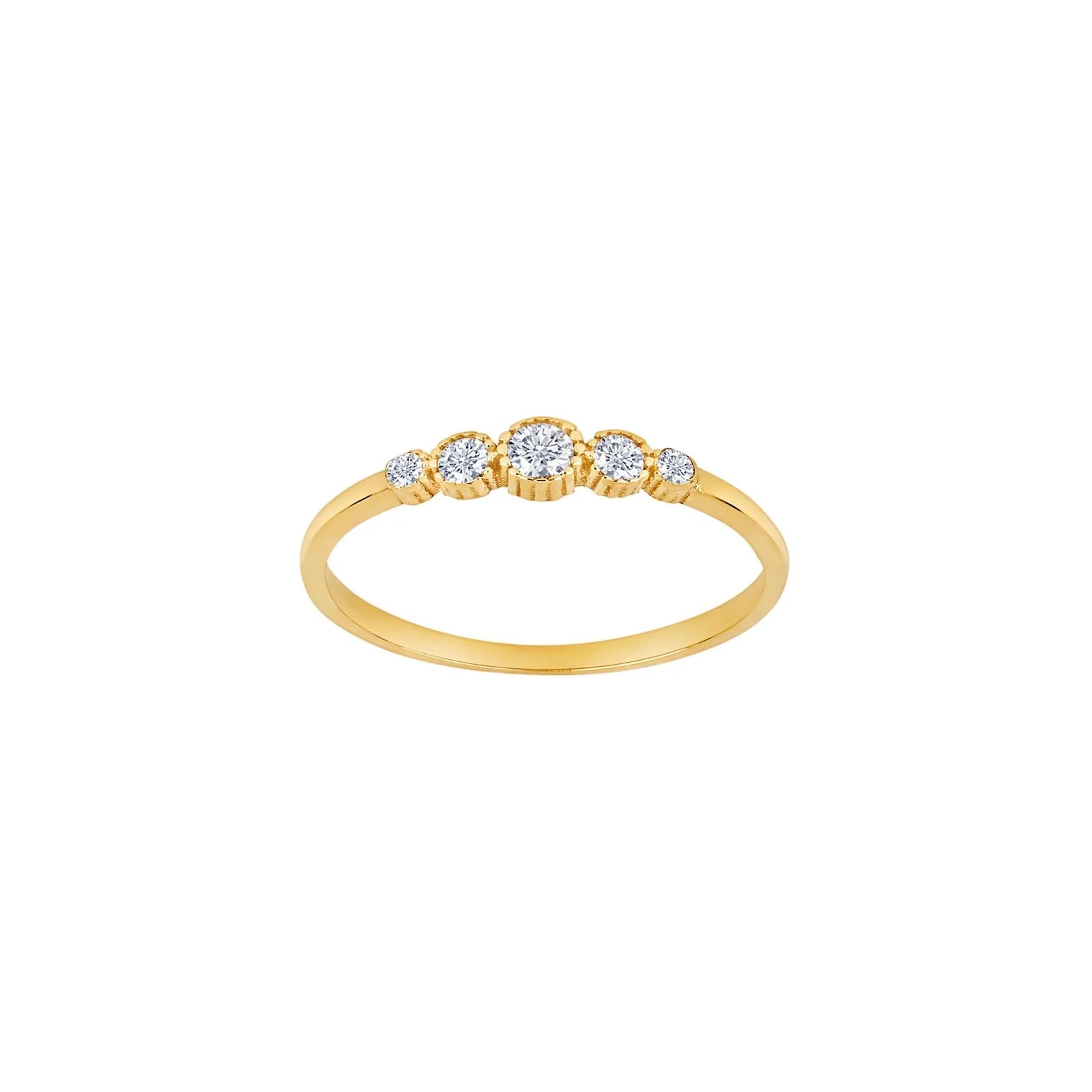 14kt. guldring m/5 x cz