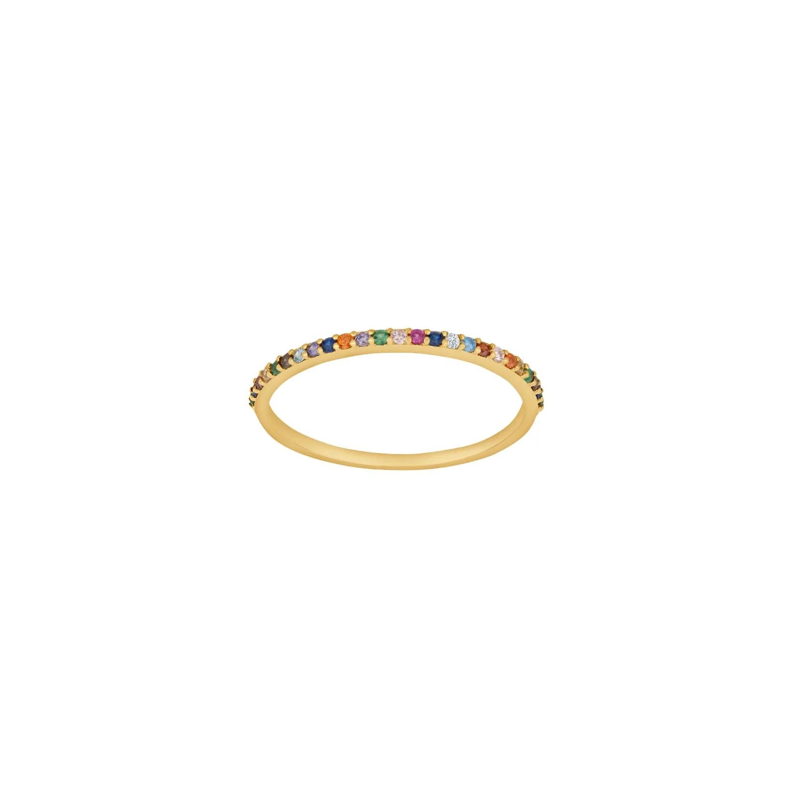 8kt. guld alliancering m/multicolor cz