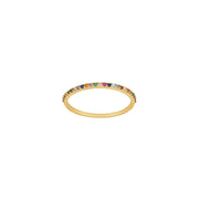 8kt. guld alliancering m/multicolor cz