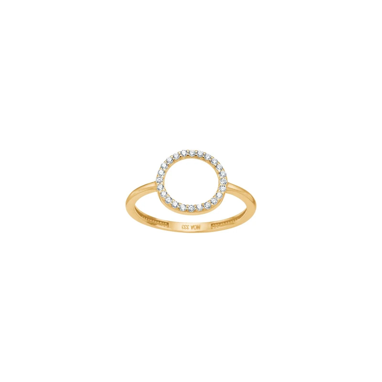 8kt. guldring cirkel m. cz