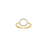 8kt. guldring cirkel m. cz