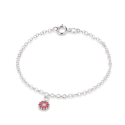 Sølv Armbånd /Emalje Blomst 16Cm