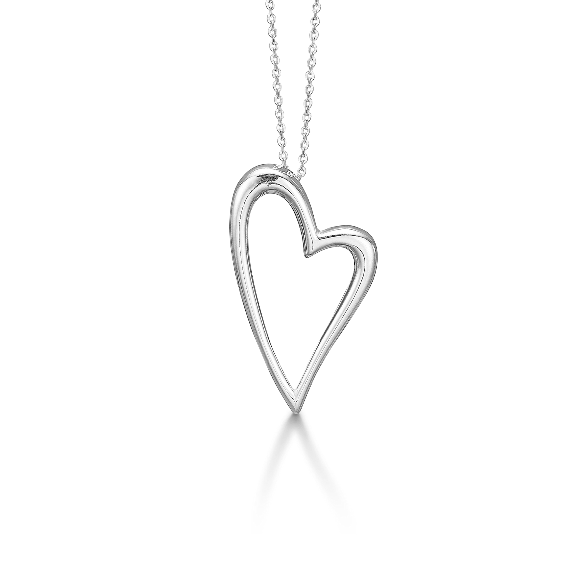 SØLV COLLIER M/HJERTE 45CM