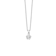 SØLV COLLIER M/SY.ZIRCONIA BLOMST