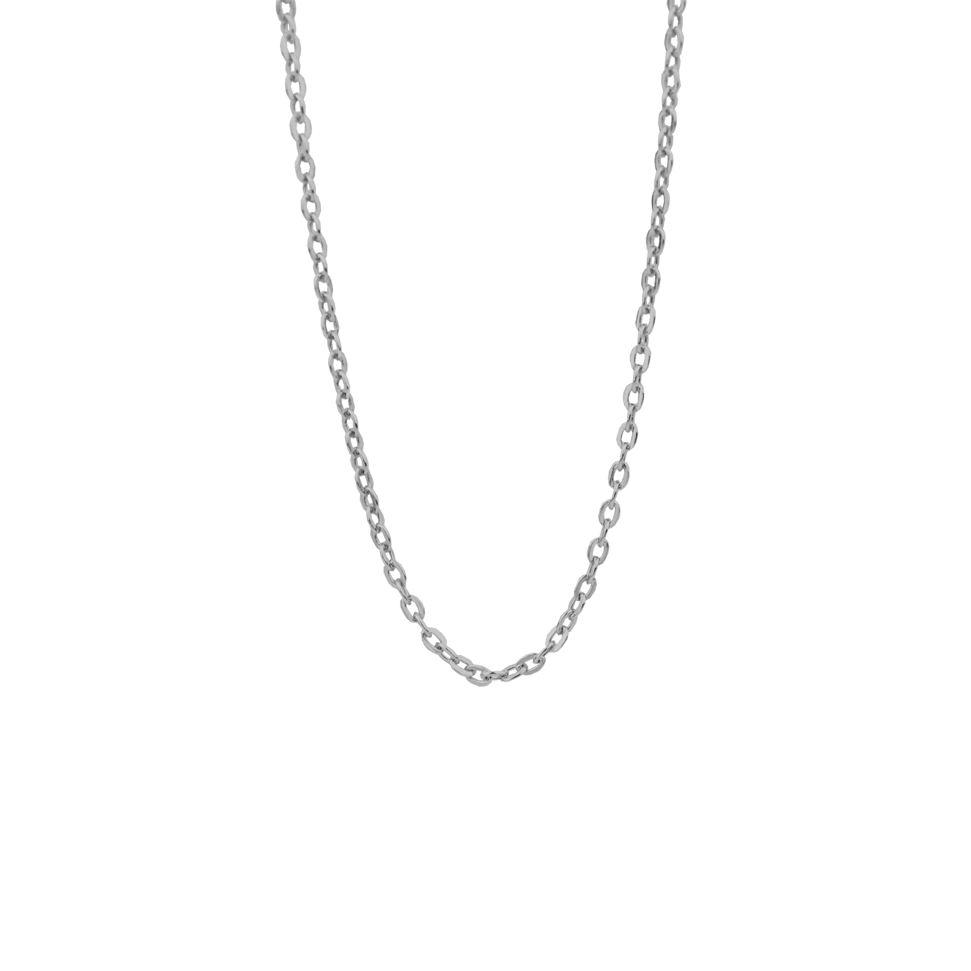 SØLV COLLIER ANKER FLAD 45CM