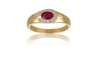 Ring 14 kt m/ rubin