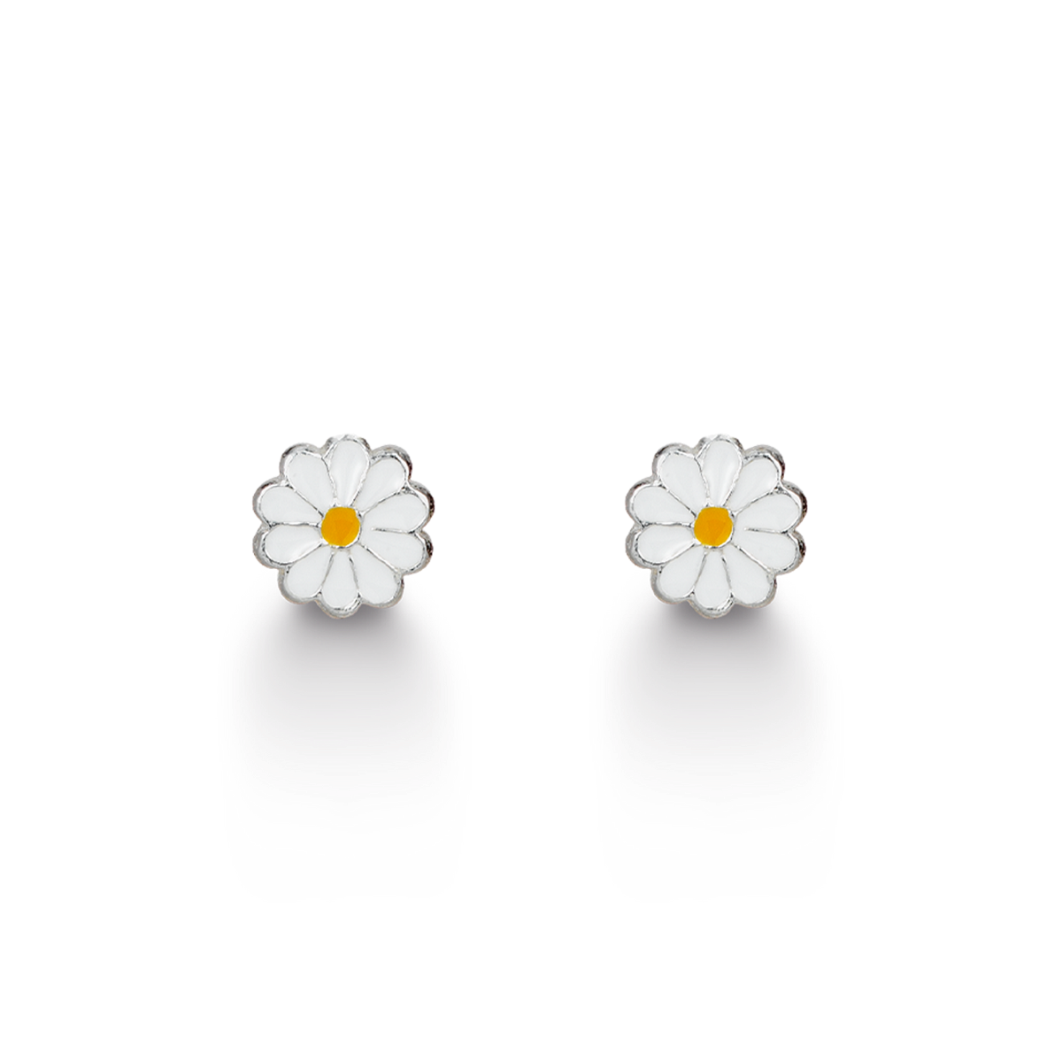 SØLV ØRESTIK M/EMALJE BLOMST