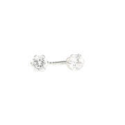 SØLV ØRESTIK M/SY.STEN HVID 4MM