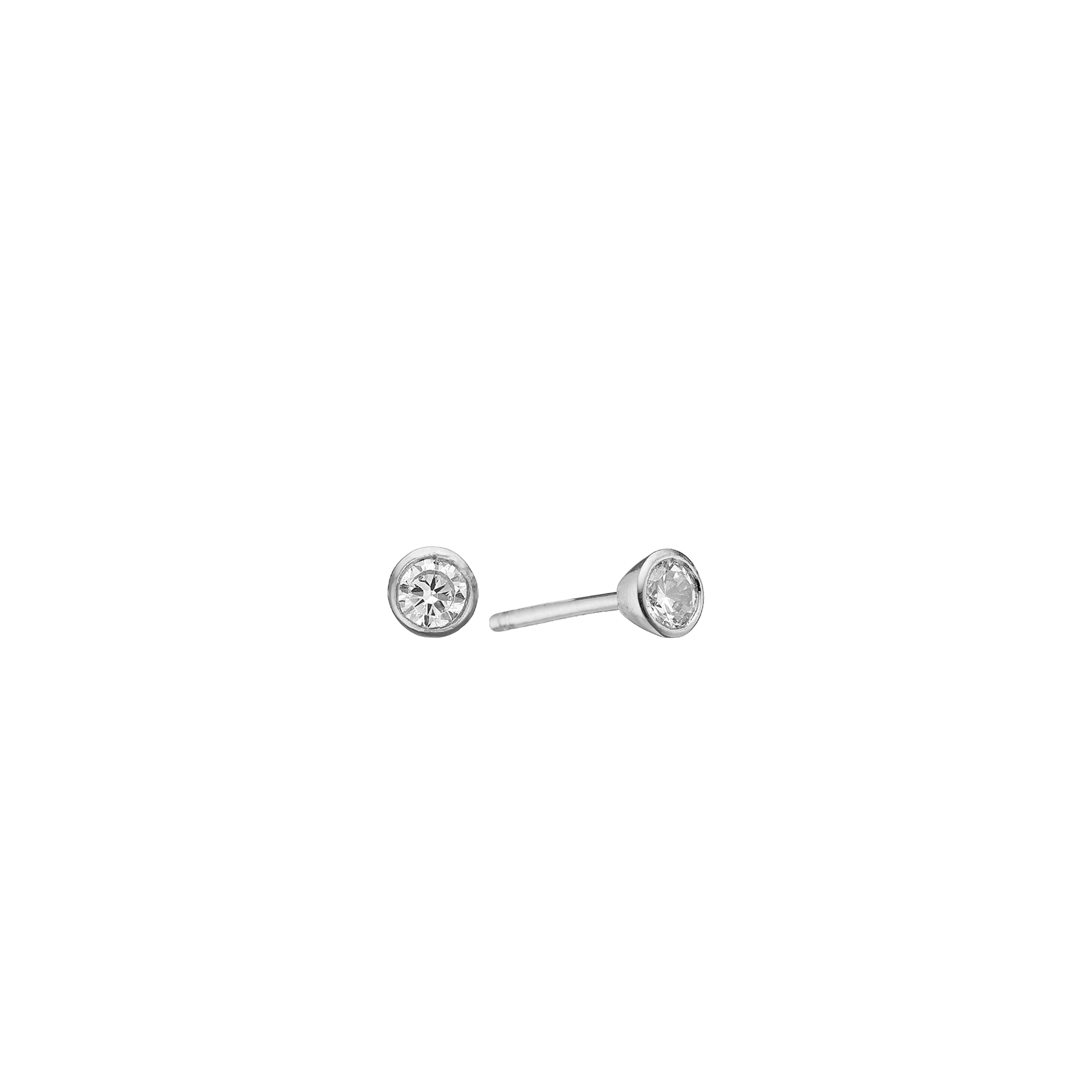 SØLV ØRESTIK M/SY.ZIRCONIA 4,5 MM