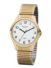 Regent herreur gylden med flexlænke, hvid skive - 39 mm