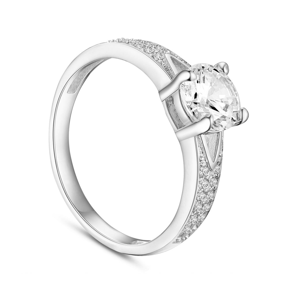 Sølv ring med zirconia stene