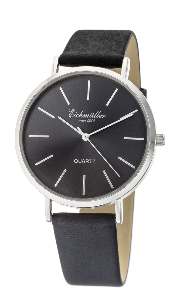 Klassisk herreur i forgyldt stål med sort læderrem