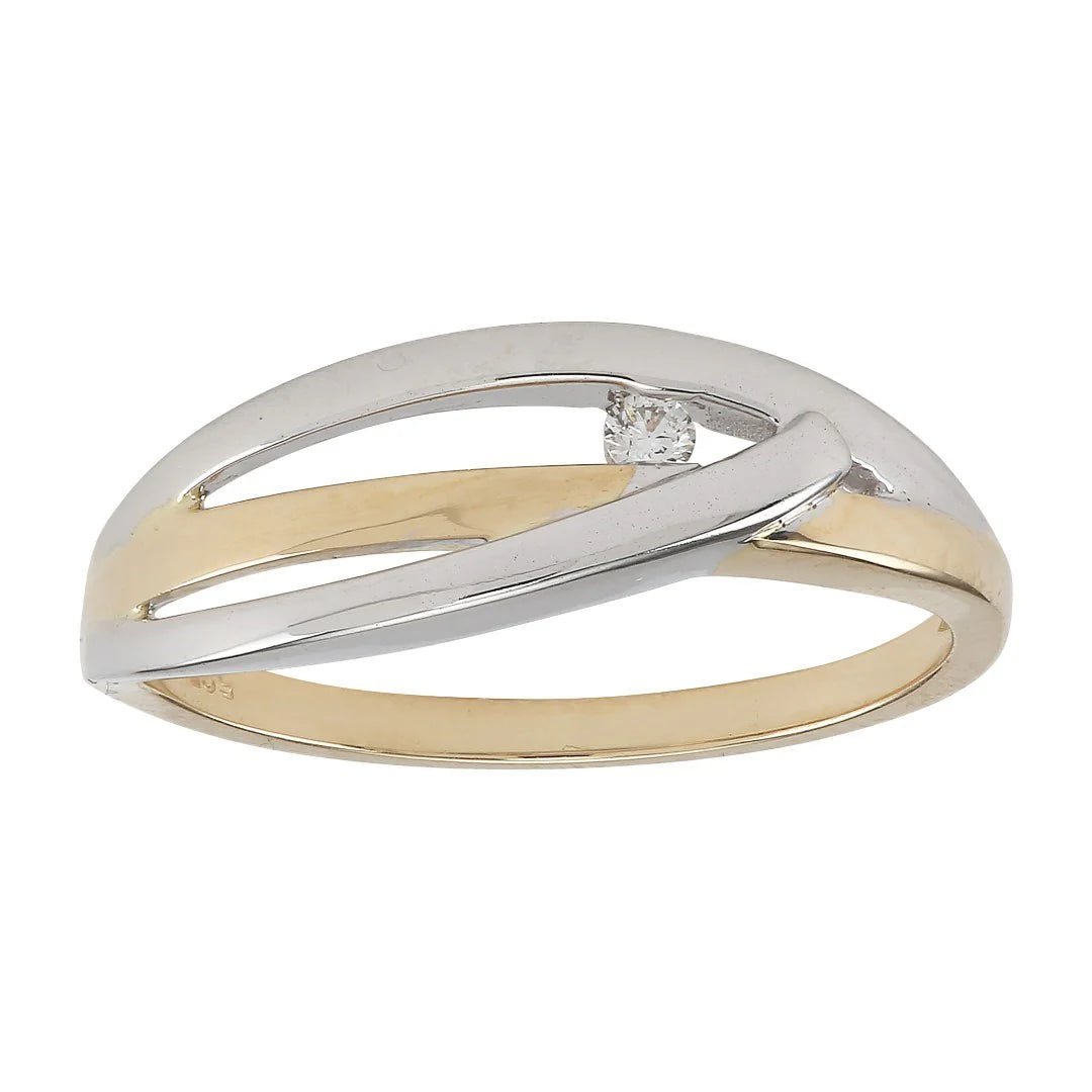 14 kt. bicolor ring med 0,03carat TW/SI - Urma.dk